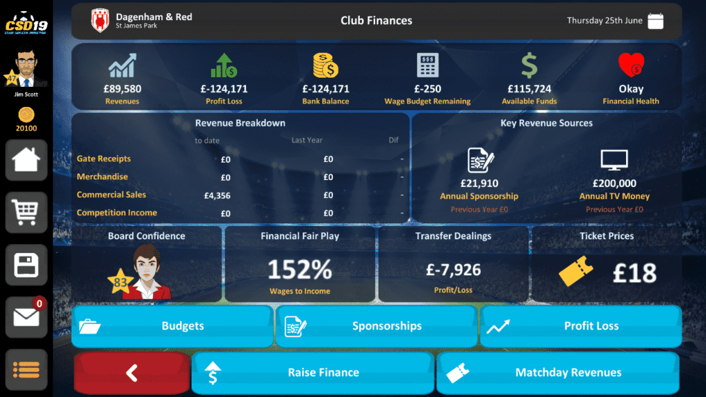 Club Soccer Director Mobile